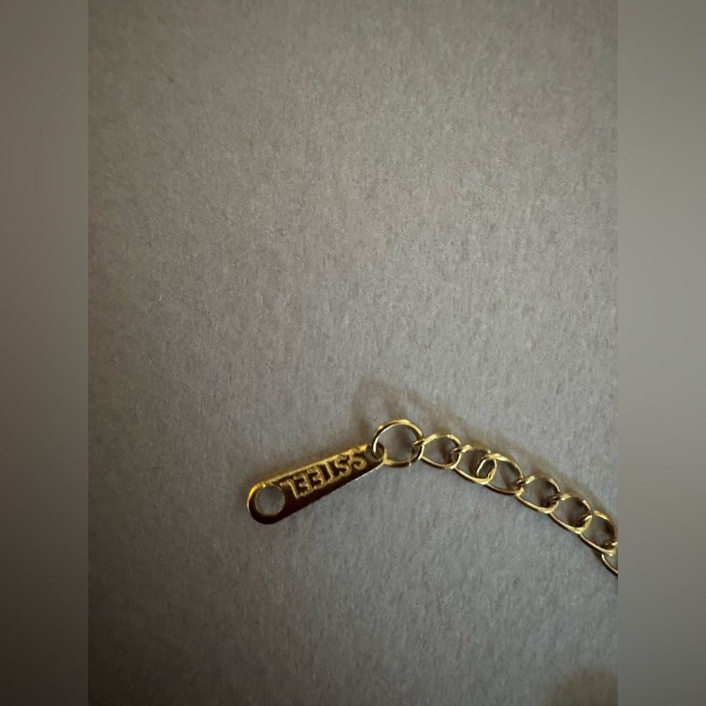 Gold Pearl Charm Necklace M737 - Picture 4 of 5